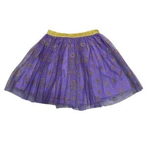 Disney Princess Rapunzel Girls Tutu Skirt Size 7/8 Purple Gold Sun Print Costume